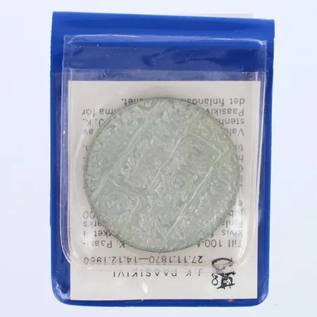 Juhlaraha J.K Paasikivi, 100 vuotta, vuodelta 1970, nimellisarvo 10 markkaa, 500,  Paino: 22,8 g