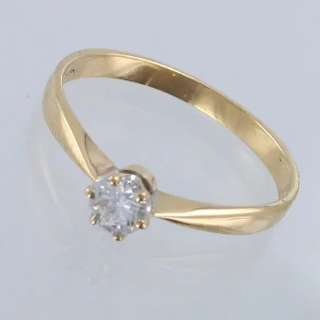 Timanttisormus 1xn.0.27ct, koko 18, 750, Paino: 2,2g
