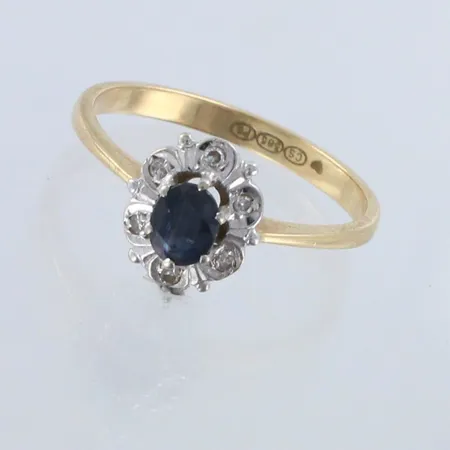 Diana-kivisormus timanteilla 6xn.0.01ct, koko 18½, Paino: 2,2g