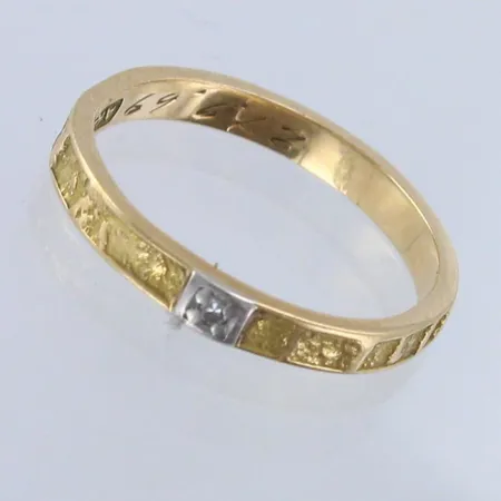 Timanttisormus 1xn.0.005ct, kaiverrettu, koko 15, 750,  Paino: 1,6g 