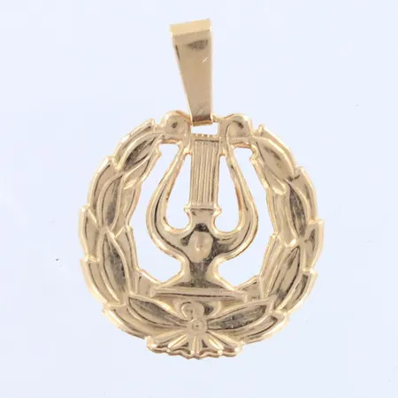 Lyyra riipus, korkeus 22mm, 585,  Paino: 0,4g