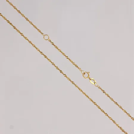 kierretty-panssarikaulaketju, pituus 42-45cm, leveys 1,3mm, 585, Paino: 1,5 g