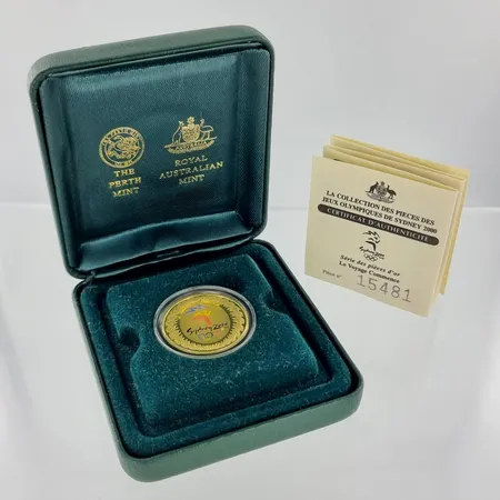 Kultaraha, Sydneyn Olympialaiset 2000, 100 dollars, S:N 15481, 999, Paino: 10 g