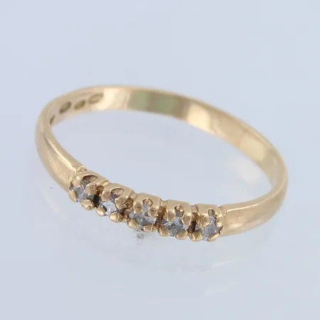 Timanttisormus 5xn.0.01ct, koko 16¼, 585,  Paino: 1,4 g