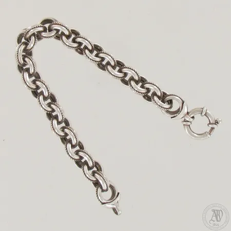 Papuranneketju korulukolla, pituus ja leveys 21cm ja 13mm, 925,  Paino: 32,7 g