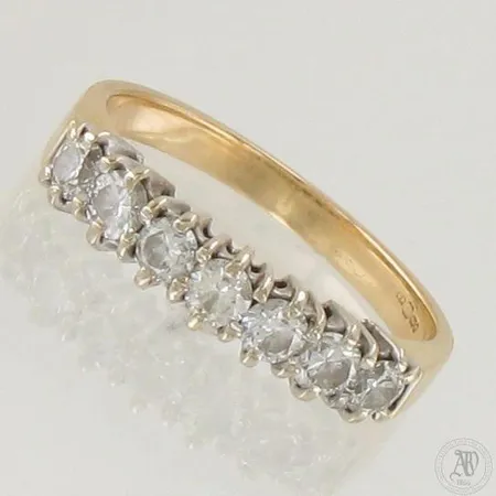 Timanttisormus 7xn.0.09ct, koko 16¼, 750,  Paino: 2,9 g