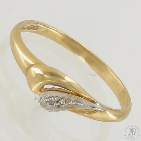 Timanttisormus 1xn.0.005ct, koko 17½, 585,  Paino: 1,4 g
