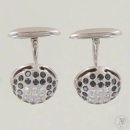 Timanttikalvosinnapit 74xn.0.02ct, Ø 15mm, 585 valkokulta,  Paino: 9,2 g