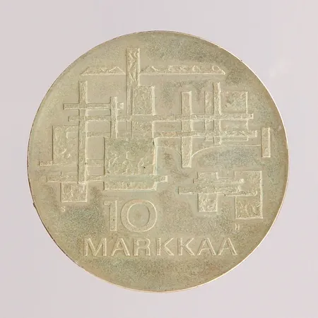 Juhlaraha Suomi Finland 1917-1967, nimellisarvo 10mk, 900 hopea, paino 23,8g Paino: 23,8 g