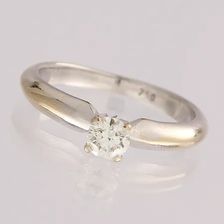 Timanttisormus 1xn.0.25ct, koko 14¾, 750 valkokulta, Paino: 2,3 g