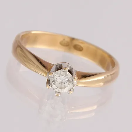 Timanttisormus 1xn.0.16ct, koko 15, 585, Paino: 2,2 g
