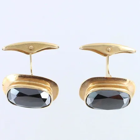 Hematiitti- kalvosinnapit, mitat 13,9x17,6mm, 585br,  Paino: 7,1 g