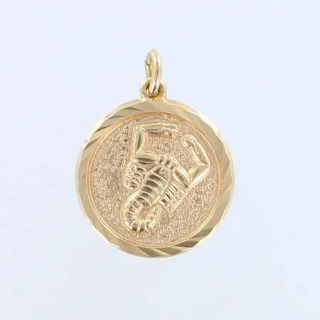 Horoskooppiriipus, kaiverrettu, korkeus 22mm, 585,  Paino: 3,8 g