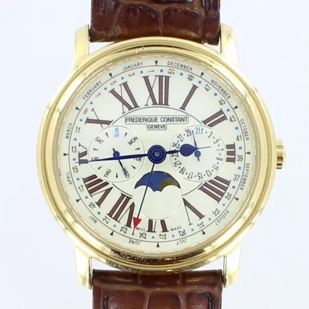 Teräsrannekello frederique constant, quartz,  refnr: FC-270X4P4/5/6, patteri loppunut, rungon Ø40mm, ranneke viallinen, käytön jälkiä