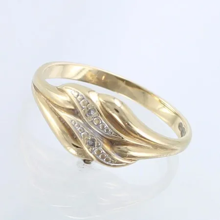 Timanttisormus 2xn.0.005ct, koko 17½, 585,  Paino: 1,9 g