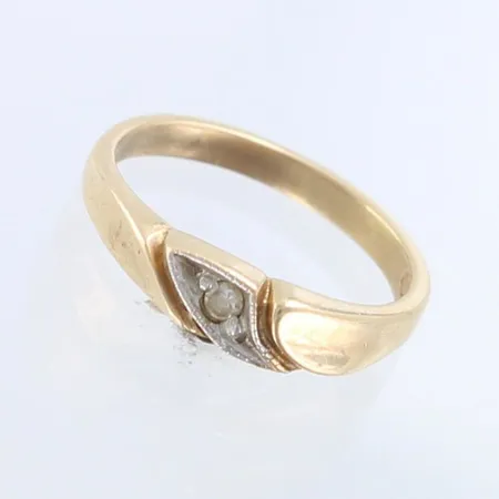 Kastesormus timantilla 1xn.0.005ct, koko 10¼, 585,  Paino: 0,6 g