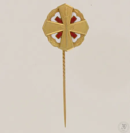 Vapaussodan invalidien kultainen ansiomerkki 1918, 585,  Paino: 3,2 g