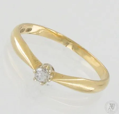 Timanttisormus 1xn.0.08ct, koko 17¼, 750,  Paino: 1,9 g