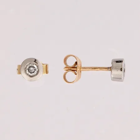 Timanttikorvakorut 2xn.0.06ct, Ø 5mm, 585 kelta- ja valkokulta,  Paino: 1,4 g
