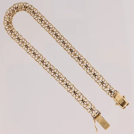 X-lenkkiranneketju, toinen varmuuslukko puuttuu, pituus 197mm, leveys 6mm, 585,  Paino: 6,3 g
