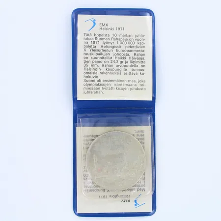Juhlaraha EMX Helsinki 1971, nimellisarvo 10mk, 500, Paino: 24,2 g