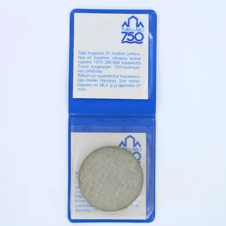 Juhlaraha, vuodelta 1979, nimellisarvo 25mk, 500,  Paino: 26,3 g
