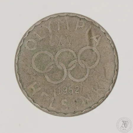 Juhlaraha Suomi, Olympia XV Helsinki 1952, nimellisarvo 500mk, 500,  Paino: 11,9 g