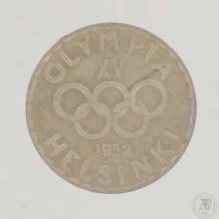 Juhlaraha Suomi, Olympia XV Helsinki 1952, nimellisarvo 500mk, 500,  Paino: 12 g