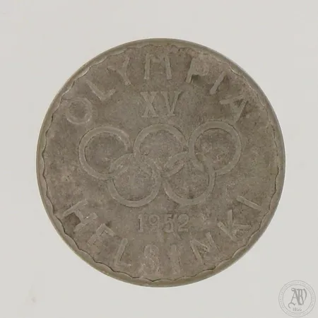 Juhlaraha Suomi, Olympia XV Helsinki 1952, nimellisarvo 500mk, 500,  Paino: 11,9 g