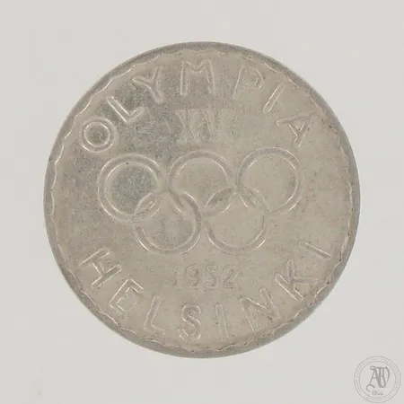 Juhlaraha Suomi, Olympia XV Helsinki 1952, nimellisarvo 500mk, 500,  Paino: 12 g