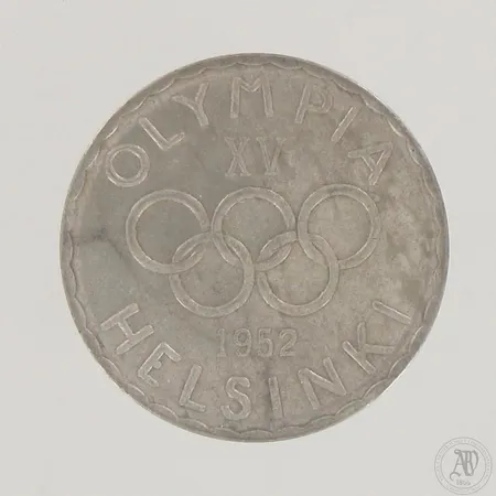 Juhlaraha Suomi, Olympia XV Helsinki 1952, nimellisarvo 500mk, 500,  Paino: 12 g