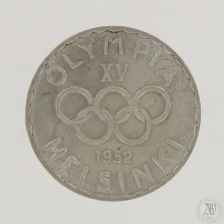 Juhlaraha Suomi, Olympia XV Helsinki 1952, nimellisarvo 500mk, 500,  Paino: 12 g