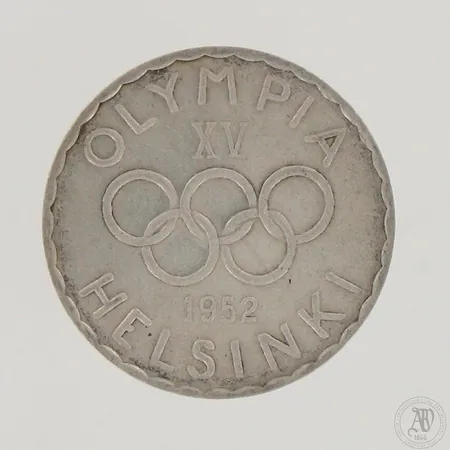 Juhlaraha Suomi, Olympia XV Helsinki 1952, nimellisarvo 500mk, 500,  Paino: 11,9 g