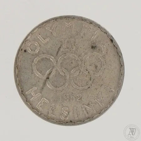 Juhlaraha Suomi, Olympia XV Helsinki 1952, nimellisarvo 500mk, 500,  Paino: 12 g