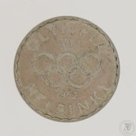 Juhlaraha Suomi, Olympia XV Helsinki 1952, nimellisarvo 500mk, 500,  Paino: 12 g