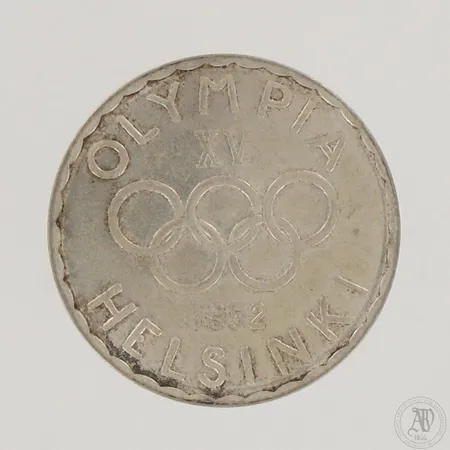 Juhlaraha Suomi, Olympia XV Helsinki 1952, nimellisarvo 500mk, 500,  Paino: 12,2 g