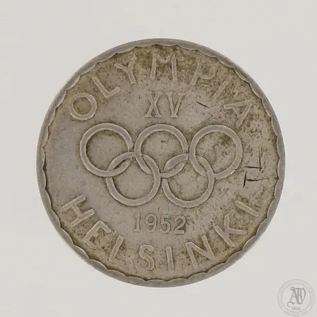 Juhlaraha Suomi, Olympia XV Helsinki 1952, nimellisarvo 500mk, 500,  Paino: 12 g
