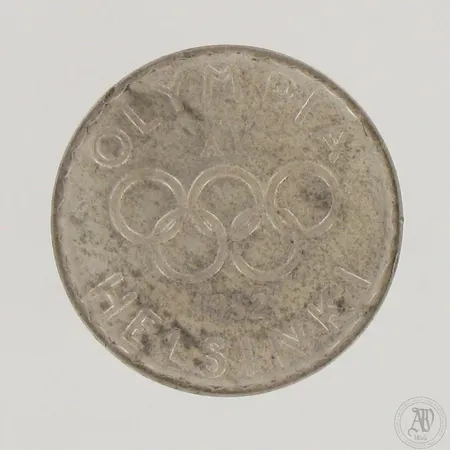 Juhlaraha Suomi, Olympia XV Helsinki 1952, nimellisarvo 500mk, 500,  Paino: 12 g