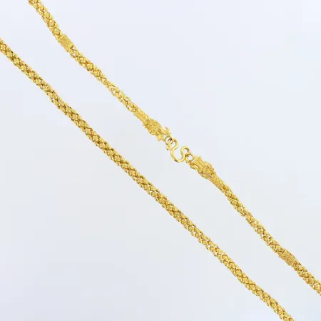 Kaulaketju, pituus 63cm, käytön jälkiä, 965, Paino: 45,6 g Lähetetään postipakettina.