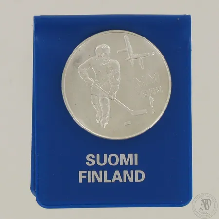 Juhlaraha Jääkiekon MM-1982, nimellisarvo 50mk, 500,  Paino: 23 g