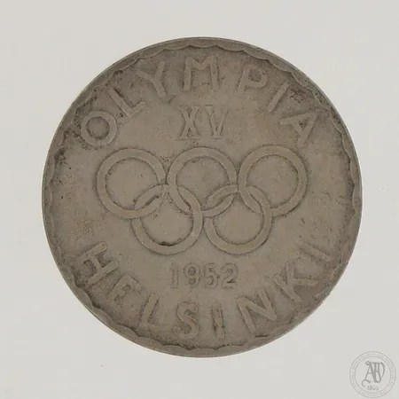 Juhlaraha Suomi, Olympia XV Helsinki 1952, nimellisarvo 500mk, 500,  Paino: 12 g