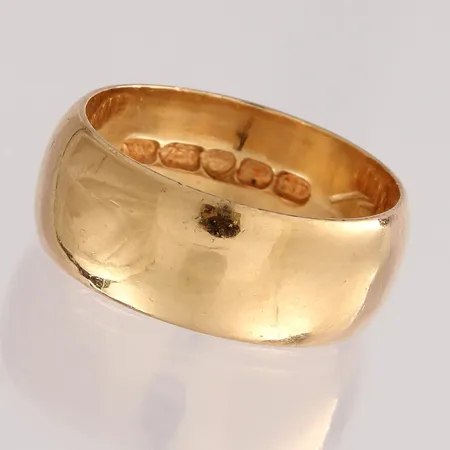 Sileä sormus, koko 17½, leveys 7,7mm, 750, Paino: 8,5 g