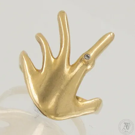 Viallinen timanttisormus 1xn.0.005ct, 750,  Paino: 4,3 g