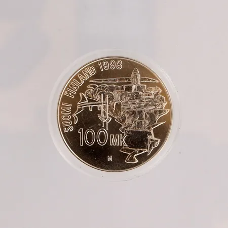 Juhlaraha Suomenlinna 250-vuotta, nimellisarvo 100mk, 925,  Paino: 22,3 g