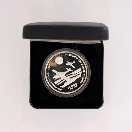 Juhlaraha 10euroa, 1st world air games Turkey, vuodelta 1997, 925,   Paino: 27 g