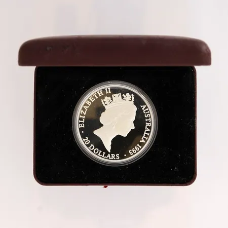 Juhlaraha 20 dollars, Australia, 100th anniversary of olympic games, kotelossa, 925, Paino: 33,6 g