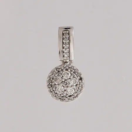 Timanttiriipus 5xn.0.02ct 1xn.0.01ct 29xn.0.003ct, korkeus 13mm, 585 valkokulta,  Paino: 1,1 g