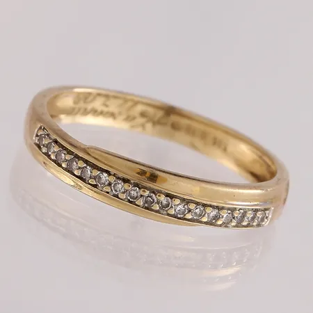 Timanttisormus 17xn.0.005ct, koko 18, kaiverrettu, 585,  Paino: 2,2 g