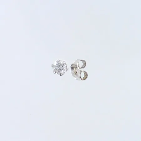 Yksi timanttikorvakoru 1xn.0.17ct, 585 valkokulta,  Paino: 0,6 g