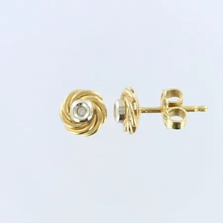 Timanttikorvakorut 2xn.0.01ct, Ø 7,5mm, 750 kelta- ja valkokulta,  Paino: 2,7 g